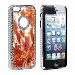 Wholesale iPhone 5 5S  Fusion Diamond Chrome Case (Orange MIX)